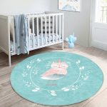 - RealHomes Dijital Baskılı Kaymaz Tabanlı Comfort Çocuk Odası Yuvarlak Halı - Realhomes  Yeşil Zemin I'M Beautiful Yazılı Baykuş Motifli Çocuk & Genç Odası Makinede Yıkanabilir Kaymaz Tabanlı Yuvarlak Çocuk Halısı Realhomes