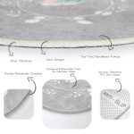 - RealHomes Dijital Baskılı Kaymaz Tabanlı Comfort Çocuk Odası Yuvarlak Halı - Realhomes  Gri Zemin I'M Beautiful Yazılı Baykuş Motifli Çocuk & Genç Odası Makinede Yıkanabilir Kaymaz Tabanlı Yuvarlak Çocuk Halısı Realhomes