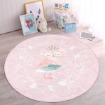 - RealHomes Dijital Baskılı Kaymaz Tabanlı Comfort Çocuk Odası Yuvarlak Halı - Realhomes Pembe Zemin I'M Beautiful Yazılı Baykuş Motifli Çocuk & Genç Odası Makinede Yıkanabilir Kaymaz Tabanlı Yuvarlak Çocuk Halısı Realhomes