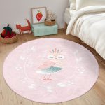 - RealHomes Dijital Baskılı Kaymaz Tabanlı Comfort Çocuk Odası Yuvarlak Halı - Realhomes Pembe Zemin I'M Beautiful Yazılı Baykuş Motifli Çocuk & Genç Odası Makinede Yıkanabilir Kaymaz Tabanlı Yuvarlak Çocuk Halısı Realhomes