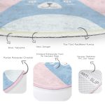 - RealHomes Dijital Baskılı Kaymaz Tabanlı Comfort Çocuk Odası Yuvarlak Halı - Realhomes Pembe Zemin Baby Shower Yazılı Ayıcık Desenli Çocuk & Genç Odası Makinede Yıkanabilir Kaymaz Tabanlı Yuvarlak Çocuk Halısı Realhomes