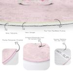 - RealHomes Dijital Baskılı Kaymaz Tabanlı Comfort Çocuk Odası Yuvarlak Halı - Realhomes  Pembe Zemin Be A Unicorn Yazılı Çocuk & Genç Odası Makinede Yıkanabilir Kaymaz Tabanlı Yuvarlak Çocuk Halısı Realhomes