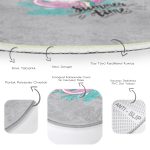 - RealHomes Dijital Baskılı Kaymaz Tabanlı Comfort Çocuk Odası Yuvarlak Halı - Realhomes  Gri Zemin Tatil Temalı Unicorn Desenli Çocuk & Genç Odası Makinede Yıkanabilir Kaymaz Tabanlı Yuvarlak Çocuk Halısı Realhomes