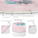 - RealHomes Dijital Baskılı Kaymaz Tabanlı Comfort Çocuk Odası Yuvarlak Halı - Realhomes Pembe Zemin Tatil Temalı Unicorn Desenli Çocuk & Genç Odası Makinede Yıkanabilir Kaymaz Tabanlı Yuvarlak Çocuk Halısı Realhomes