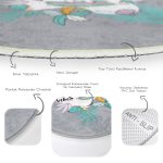 - RealHomes Dijital Baskılı Kaymaz Tabanlı Comfort Çocuk Odası Yuvarlak Halı - Realhomes  Gri Zemin Tatil Temalı Unicorn Desenli Çocuk & Genç Odası Makinede Yıkanabilir Kaymaz Tabanlı Yuvarlak Çocuk Halısı Realhomes