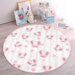 - RealHomes Dijital Baskılı Kaymaz Tabanlı Comfort Çocuk Odası Yuvarlak Halı - Realhomes  Pembe Sevimli Fil Temalı Çocuk & Genç Odası Makinede Yıkanabilir Kaymaz Tabanlı Yuvarlak Çocuk Halısı Realhomes