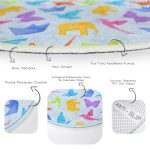 - RealHomes Dijital Baskılı Kaymaz Tabanlı Comfort Çocuk Odası Yuvarlak Halı - Realhomes Mavi Zeminli Origami Sanatı Çocuk & Genç Odası Makinede Yıkanabilir Kaymaz Tabanlı Yuvarlak Çocuk Halısı Realhomes