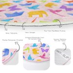 Pembe Zeminli Origami Sanatı Çocuk & Genç Odası Makinede Yıkanabilir Kaymaz Tabanlı Yuvarlak Çocuk Halısı Realhomes