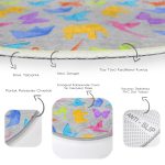 - RealHomes Dijital Baskılı Kaymaz Tabanlı Comfort Çocuk Odası Yuvarlak Halı - Realhomes  Gri Zeminli Origami Sanatı Çocuk & Genç Odası Makinede Yıkanabilir Kaymaz Tabanlı Yuvarlak Çocuk Halısı Realhomes