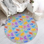 - RealHomes Dijital Baskılı Kaymaz Tabanlı Comfort Çocuk Odası Yuvarlak Halı - Realhomes  Gri Zeminli Origami Sanatı Çocuk & Genç Odası Makinede Yıkanabilir Kaymaz Tabanlı Yuvarlak Çocuk Halısı Realhomes