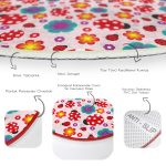 - RealHomes Dijital Baskılı Kaymaz Tabanlı Comfort Çocuk Odası Yuvarlak Halı - Realhomes  Pembe Zeminde Uğurböceği Çocuk & Genç Odası Makinede Yıkanabilir Kaymaz Tabanlı Yuvarlak Çocuk Halısı Realhomes