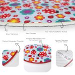 - RealHomes Dijital Baskılı Kaymaz Tabanlı Comfort Çocuk Odası Yuvarlak Halı - Realhomes  Mavi Zeminde Uğurböceği Çocuk & Genç Odası Makinede Yıkanabilir Kaymaz Tabanlı Yuvarlak Çocuk Halısı Realhomes