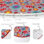 - RealHomes Dijital Baskılı Kaymaz Tabanlı Comfort Çocuk Odası Yuvarlak Halı - Realhomes  Gri Zeminde Uğurböceği Çocuk & Genç Odası Makinede Yıkanabilir Kaymaz Tabanlı Yuvarlak Çocuk Halısı Realhomes