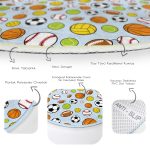 - RealHomes Dijital Baskılı Kaymaz Tabanlı Comfort Çocuk Odası Yuvarlak Halı - Realhomes  Mavi Zeminde Spor Topları Çocuk & Genç Odası Makinede Yıkanabilir Kaymaz Tabanlı Yuvarlak Çocuk Halısı Realhomes