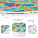 - RealHomes Dijital Baskılı Kaymaz Tabanlı Comfort Çocuk Odası Yuvarlak Halı - Realhomes  Gri Zeminde Origami Gemiler Çocuk & Genç Odası Makinede Yıkanabilir Kaymaz Tabanlı Yuvarlak Çocuk Halısı Realhomes