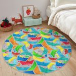 - RealHomes Dijital Baskılı Kaymaz Tabanlı Comfort Çocuk Odası Yuvarlak Halı - Realhomes  Gri Zeminde Origami Gemiler Çocuk & Genç Odası Makinede Yıkanabilir Kaymaz Tabanlı Yuvarlak Çocuk Halısı Realhomes