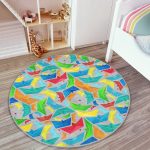 - RealHomes Dijital Baskılı Kaymaz Tabanlı Comfort Çocuk Odası Yuvarlak Halı - Realhomes  Gri Zeminde Origami Gemiler Çocuk & Genç Odası Makinede Yıkanabilir Kaymaz Tabanlı Yuvarlak Çocuk Halısı Realhomes