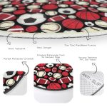 - RealHomes Dijital Baskılı Kaymaz Tabanlı Comfort Çocuk Odası Yuvarlak Halı - Realhomes  Siyah Zeminde Spor Topları Çocuk & Genç Odası Makinede Yıkanabilir Kaymaz Tabanlı Yuvarlak Çocuk Halısı Realhomes