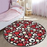 - RealHomes Dijital Baskılı Kaymaz Tabanlı Comfort Çocuk Odası Yuvarlak Halı - Realhomes  Siyah Zeminde Spor Topları Çocuk & Genç Odası Makinede Yıkanabilir Kaymaz Tabanlı Yuvarlak Çocuk Halısı Realhomes