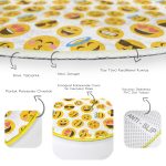 - RealHomes Dijital Baskılı Kaymaz Tabanlı Comfort Çocuk Odası Yuvarlak Halı - Realhomes  Emoji Çocuk & Genç Odası Makinede Yıkanabilir Kaymaz Tabanlı Yuvarlak Çocuk Halısı Realhomes