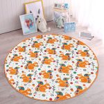 - RealHomes Dijital Baskılı Kaymaz Tabanlı Comfort Çocuk Odası Yuvarlak Halı - Realhomes  Krem Zeminde Fındık Kurdu Sincap Çocuk & Genç Odası Makinede Yıkanabilir Kaymaz Tabanlı Yuvarlak Çocuk Halısı Realhomes