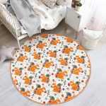 - RealHomes Dijital Baskılı Kaymaz Tabanlı Comfort Çocuk Odası Yuvarlak Halı - Realhomes  Krem Zeminde Fındık Kurdu Sincap Çocuk & Genç Odası Makinede Yıkanabilir Kaymaz Tabanlı Yuvarlak Çocuk Halısı Realhomes