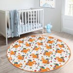 - RealHomes Dijital Baskılı Kaymaz Tabanlı Comfort Çocuk Odası Yuvarlak Halı - Realhomes  Krem Zeminde Fındık Kurdu Sincap Çocuk & Genç Odası Makinede Yıkanabilir Kaymaz Tabanlı Yuvarlak Çocuk Halısı Realhomes