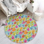 - RealHomes Dijital Baskılı Kaymaz Tabanlı Comfort Çocuk Odası Yuvarlak Halı - Realhomes Gri Zeminde Renkli Sayılar Çocuk & Genç Odası Makinede Yıkanabilir Kaymaz Tabanlı Yuvarlak Çocuk Halısı Realhomes