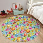 - RealHomes Dijital Baskılı Kaymaz Tabanlı Comfort Çocuk Odası Yuvarlak Halı - Realhomes Gri Zeminde Renkli Sayılar Çocuk & Genç Odası Makinede Yıkanabilir Kaymaz Tabanlı Yuvarlak Çocuk Halısı Realhomes