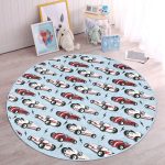 - RealHomes Dijital Baskılı Kaymaz Tabanlı Comfort Çocuk Odası Yuvarlak Halı - Realhomes  Mavi Zeminde Yarış Arabalı Çocuk & Genç Odası Makinede Yıkanabilir Kaymaz Tabanlı Yuvarlak Çocuk Halısı Realhomes