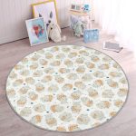 - RealHomes Dijital Baskılı Kaymaz Tabanlı Comfort Çocuk Odası Yuvarlak Halı - Realhomes  Beyaz Zeminde Sevimli Su Aygırı Figürlü Çocuk & Genç Odası Makinede Yıkanabilir Kaymaz Tabanlı Yuvarlak Çocuk Halısı Realhomes