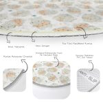 - RealHomes Dijital Baskılı Kaymaz Tabanlı Comfort Çocuk Odası Yuvarlak Halı - Realhomes  Beyaz Zeminde Sevimli Su Aygırı Figürlü Çocuk & Genç Odası Makinede Yıkanabilir Kaymaz Tabanlı Yuvarlak Çocuk Halısı Realhomes