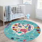 - RealHomes Dijital Baskılı Kaymaz Tabanlı Comfort Çocuk Odası Yuvarlak Halı - Realhomes  Londra Temalı Çocuk & Genç Odası Makinede Yıkanabilir Kaymaz Tabanlı Yuvarlak Çocuk Halısı Realhomes