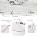 - RealHomes Dijital Baskılı Kaymaz Tabanlı Comfort Çocuk Odası Yuvarlak Halı - Realhomes  Sevimli Bebek Fil Çocuk & Genç Odası Makinede Yıkanabilir Kaymaz Tabanlı Yuvarlak Çocuk Halısı Realhomes