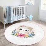 - RealHomes Dijital Baskılı Kaymaz Tabanlı Comfort Çocuk Odası Yuvarlak Halı - Realhomes  Sevimli Bebek Baykuş Çocuk & Genç Odası Makinede Yıkanabilir Kaymaz Tabanlı Yuvarlak Çocuk Halısı Realhomes