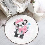 - RealHomes Dijital Baskılı Kaymaz Tabanlı Comfort Çocuk Odası Yuvarlak Halı - Realhomes  Sevimli Yavru Panda Çocuk & Genç Odası Makinede Yıkanabilir Kaymaz Tabanlı Yuvarlak Çocuk Halısı Realhomes