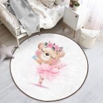 - RealHomes Dijital Baskılı Kaymaz Tabanlı Comfort Çocuk Odası Yuvarlak Halı - Realhomes  Sevimli Bebek Balerin Çocuk & Genç Odası Makinede Yıkanabilir Kaymaz Tabanlı Yuvarlak Çocuk Halısı Realhomes