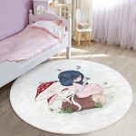 - RealHomes Dijital Baskılı Kaymaz Tabanlı Comfort Çocuk Odası Yuvarlak Halı - Realhomes  Fashion Girl Çocuk & Genç Odası Makinede Yıkanabilir Kaymaz Tabanlı Yuvarlak Çocuk Halısı Realhomes