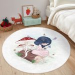 - RealHomes Dijital Baskılı Kaymaz Tabanlı Comfort Çocuk Odası Yuvarlak Halı - Realhomes  Fashion Girl Çocuk & Genç Odası Makinede Yıkanabilir Kaymaz Tabanlı Yuvarlak Çocuk Halısı Realhomes