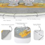 - RealHomes Dijital Baskılı Kaymaz Tabanlı Comfort Çocuk Odası Yuvarlak Halı - Realhomes  Şemsiye Tutan Sevimli Kedi Figürlü Çocuk & Genç Odası Makinede Yıkanabilir Kaymaz Tabanlı Yuvarlak Çocuk Halısı Realhomes