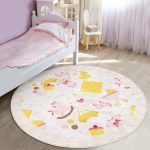 - RealHomes Dijital Baskılı Kaymaz Tabanlı Comfort Çocuk Odası Yuvarlak Halı - Realhomes  Oyuncak Bebek Arabası Motifli Çocuk & Genç Odası Makinede Yıkanabilir Kaymaz Tabanlı Yuvarlak Çocuk Halısı Realhomes