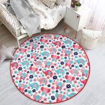 - RealHomes Dijital Baskılı Kaymaz Tabanlı Comfort Çocuk Odası Yuvarlak Halı - Realhomes Krem Zeminde Fil Ve Çiçek Desenli Çocuk & Genç Odası Makinede Yıkanabilir Kaymaz Tabanlı Yuvarlak Çocuk Halısı Realhomes
