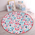 - RealHomes Dijital Baskılı Kaymaz Tabanlı Comfort Çocuk Odası Yuvarlak Halı - Realhomes Krem Zeminde Fil Ve Çiçek Desenli Çocuk & Genç Odası Makinede Yıkanabilir Kaymaz Tabanlı Yuvarlak Çocuk Halısı Realhomes