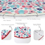 - RealHomes Dijital Baskılı Kaymaz Tabanlı Comfort Çocuk Odası Yuvarlak Halı - Realhomes Krem Zeminde Fil Ve Çiçek Desenli Çocuk & Genç Odası Makinede Yıkanabilir Kaymaz Tabanlı Yuvarlak Çocuk Halısı Realhomes