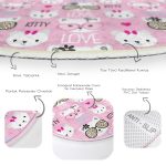 - RealHomes Dijital Baskılı Kaymaz Tabanlı Comfort Çocuk Odası Yuvarlak Halı - Realhomes  Hello Kitty Motifli Çocuk & Genç Odası Makinede Yıkanabilir Kaymaz Tabanlı Yuvarlak Çocuk Halısı Realhomes