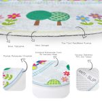 - RealHomes Dijital Baskılı Kaymaz Tabanlı Comfort Çocuk Odası Yuvarlak Halı - Realhomes  Tren Ve Ağaç Figürlü Çocuk Desenli Çocuk & Genç Odası Makinede Yıkanabilir Kaymaz Tabanlı Yuvarlak Çocuk Halısı Realhomes