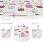 - RealHomes Dijital Baskılı Kaymaz Tabanlı Comfort Çocuk Odası Yuvarlak Halı - Realhomes  Rengarenk Kral Kraliçe Tacı Figürlü Çocuk & Genç Odası Makinede Yıkanabilir Kaymaz Tabanlı Yuvarlak Çocuk Halısı Realhomes