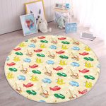- RealHomes Dijital Baskılı Kaymaz Tabanlı Comfort Çocuk Odası Yuvarlak Halı - Realhomes  Uçak Tren Araba Oyuncak Figürlü Çocuk & Genç Odası Makinede Yıkanabilir Kaymaz Tabanlı Yuvarlak Çocuk Halısı Realhomes