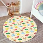 - RealHomes Dijital Baskılı Kaymaz Tabanlı Comfort Çocuk Odası Yuvarlak Halı - Realhomes  Uçak Tren Araba Oyuncak Figürlü Çocuk & Genç Odası Makinede Yıkanabilir Kaymaz Tabanlı Yuvarlak Çocuk Halısı Realhomes