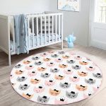 - RealHomes Dijital Baskılı Kaymaz Tabanlı Comfort Çocuk Odası Yuvarlak Halı - Realhomes  Sevimli Kedi Motifli Çocuk & Genç Odası Makinede Yıkanabilir Kaymaz Tabanlı Yuvarlak Çocuk Halısı Realhomes